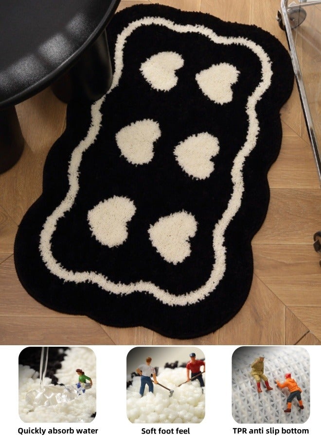 Plush Bathroom Rug Mat Extra Soft and Absorbent Microfiber Bath Rugs Machine Washable,Non-Slip Quick Drying Floor Bath Tub Mat for Bathroom Kitchen,Toilet Rug for Tub Washable,40*60cm - Image 1