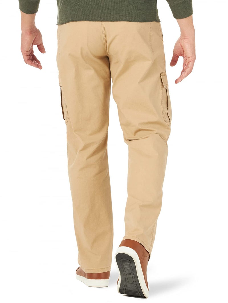 Wrangler Authentics Men's Relaxed Fit Stretch Cargo Pant, Travertine Ripstop, 36W x 32L - Image 2