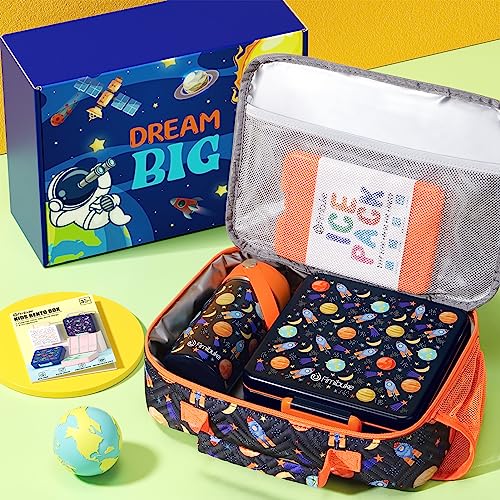 Fimibuke Kids Bento Lunch Box with 4 Compartments, Insulated lunch Bag, Stainless Steel Insulated Water Bottle, Ice Pack & Utensils Set, Birthday Gifts for Ages 3-12 Back to School Toddler Girls Boys - Image 3