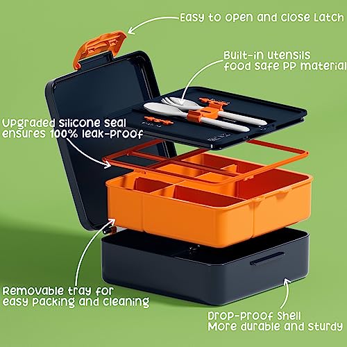 Fimibuke Kids Bento Lunch Box with 4 Compartments, Insulated lunch Bag, Stainless Steel Insulated Water Bottle, Ice Pack & Utensils Set, Birthday Gifts for Ages 3-12 Back to School Toddler Girls Boys - Image 4