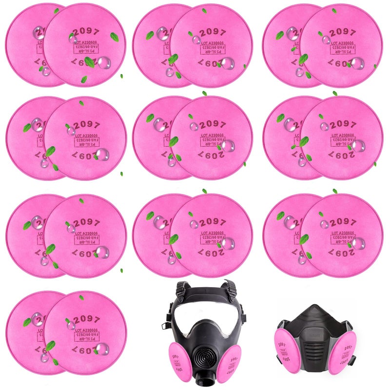 TOOSELL 20PCS 10Pack 2097 P100 Particulate Filter Cotton Installed on Filter Retainer Replacement for 6000 6200 6800 7000 FF4 Series Respirator Mask Filters Organic Vapors Dust and Particulates etc