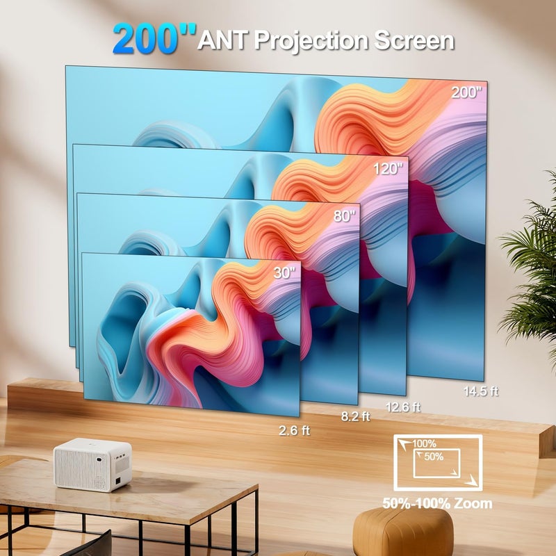 Projector 5G WiFi Bluetooth Full HD 1080P LED 16000 Lumen 200 Inch Zoom Portable Home Cinema Compatible with Smartphone/Fire Stick/Laptop/PS5 - Image 3