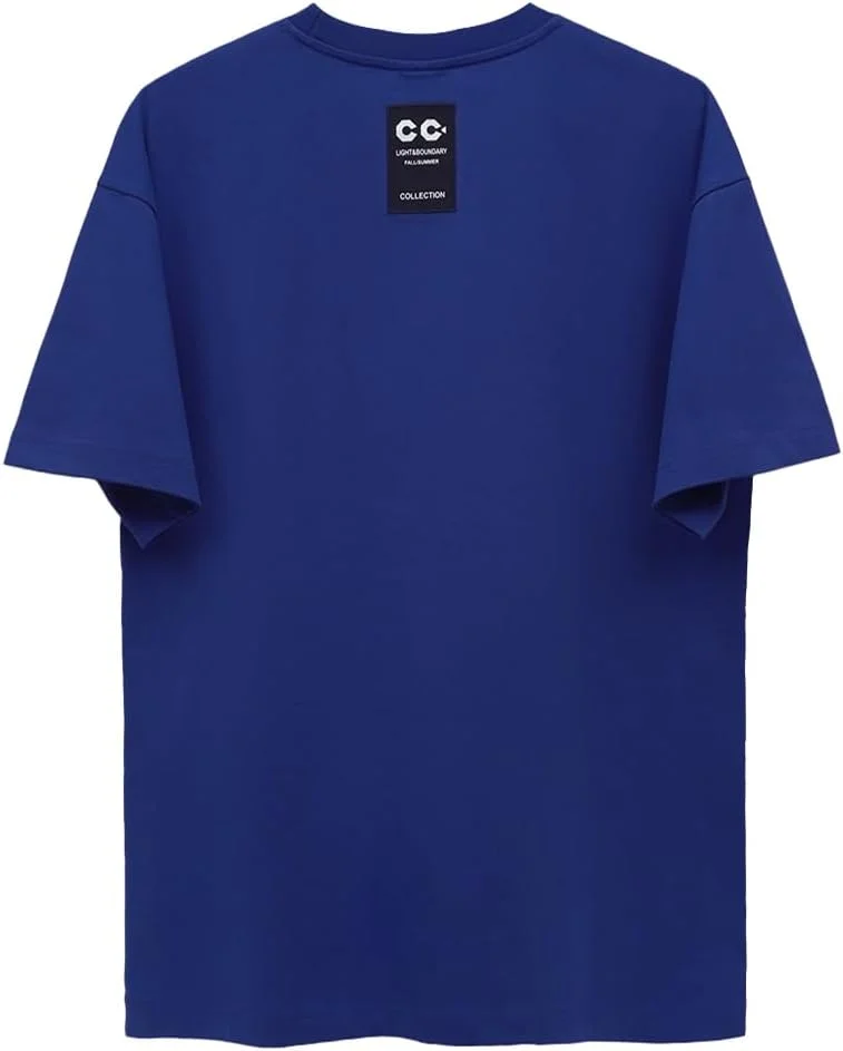 Cedro Cedro Men's Oversize Graphic Cotton Tee in Dark Blue