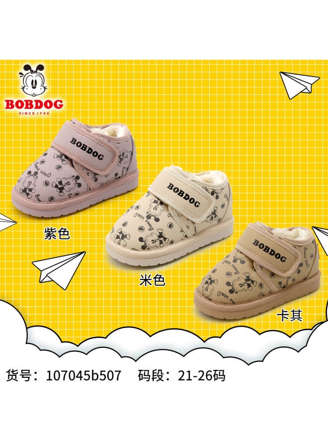 Babudou Children's Shoes, Warm Fleece-lined Baby Snow Boots, Small And Medium-sized Children's Cotton Shoes, Dropshipping New Winter Models