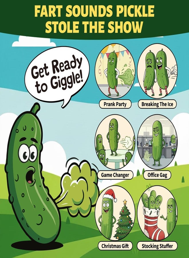 A AIFAMY Fart Sounds Pickle - 30+ Unique Farts, Farting Cucumber Toy - Funny Gag Gift Idea for Adults Friends and Family, Coworkers Office Gag - Image 3