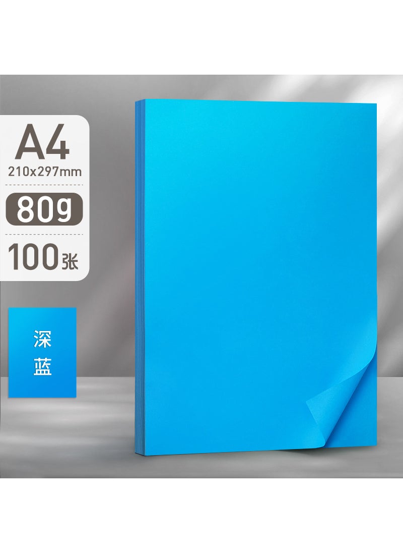 Generic Yuanhao 100 pieces of color a4 paper printing paper copy paper 20 mixed color color paper 80g handmade red pink yellow paper foldingA4/80g/100 sheets_dark blue A4/80g/100 sheets_dark blue 