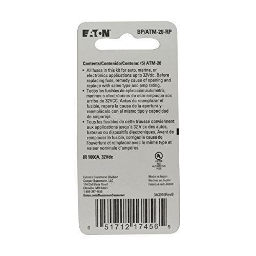 Bussmann - BP/ATM-20-RP 0408.1332 BP/ATM-20 20 Amp Fast Acting Mini-Fuse,Yellow - Image 2