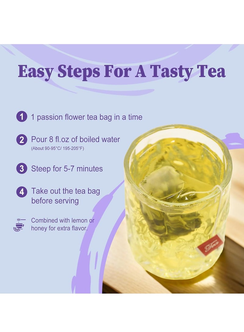 FullChea - Passion Flower Tea bags, 40 Teabags - Natural Passionflower Leaf Herbal Tea for Relaxation - Te De Pasiflora - Non-GMO - Caffeine-free - Support Better Sleep - Image 5