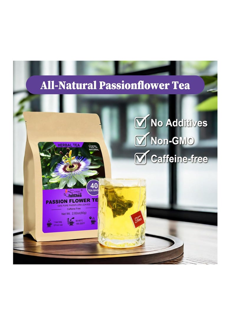 FullChea - Passion Flower Tea bags, 40 Teabags - Natural Passionflower Leaf Herbal Tea for Relaxation - Te De Pasiflora - Non-GMO - Caffeine-free - Support Better Sleep - Image 4