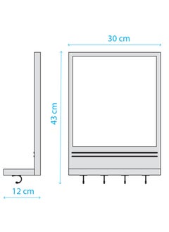 Generic Wall mounted Multi-Function Mirror, organizer and Key holder - Made of 100% solid beech wood  - Image 4