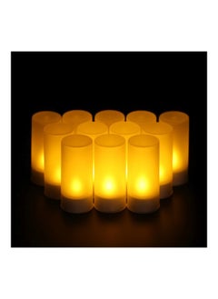 Y&D 12-Piece LED Rechargeable Candle Lights White 20centimeter  - Image 2