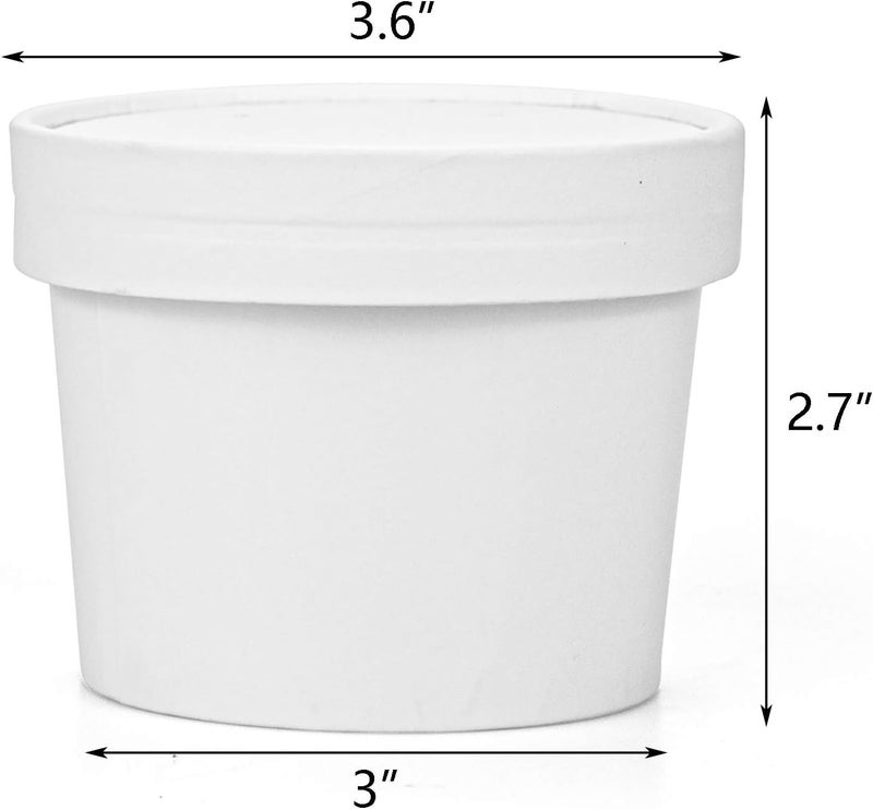 Hedume 75 Pack Ice Cream Cups with 75 Pack Lids, 8 oz Disposable Paper Dessert Bowls for Hot and Cold Food, Soup, Sundae, Frozen Yogurt - Image 5
