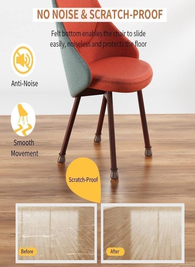 Caltero Silicone Chair Leg Floor Protectors, 8 Pcs, Rubber Chair Leg Caps, Furniture Protector, Anti-Slip, Brown - Image 4