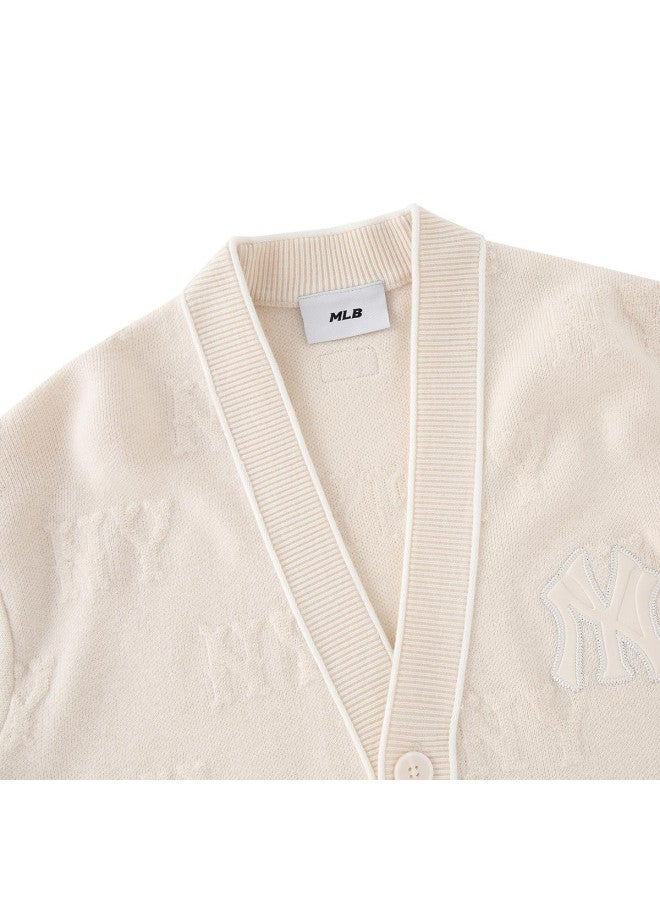 MLB Men'S And Women'S Couple Fashion Embroidered Jacquard Knit Cardigan 25 Autumn Season Kcm02 - Image 2