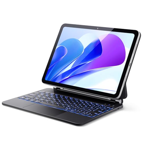 GreenLaw for iPad 11thA16202510th2022 Generation Case with Keyboard MagicStyle Keyboard Stand 7 Color Backlit StainResistant Surface MultiTouch TrackpadObsidian Black - Image 1
