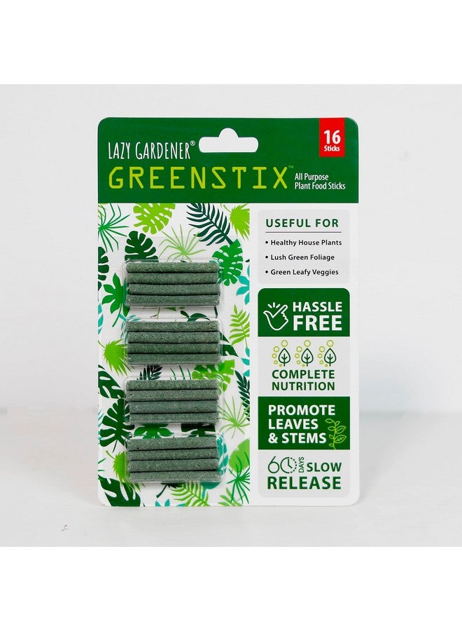 Lazy Gardener سماد النباتات Lazy Gardener greenstix | أعواد سماد عضوي للحديقة المنزلية | أفضل سماد لجميع النباتات (عبوة من 16)  - Image 1
