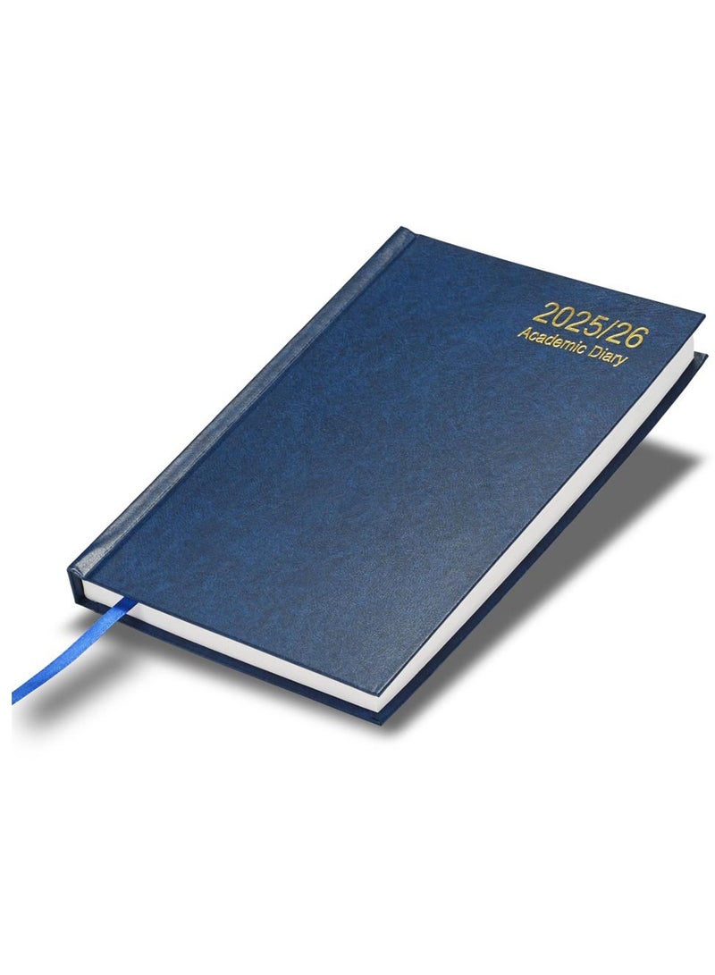 FIS FIS 2025-2026 ACADEMIC DIARY, A5 Size(148x210mm) with Hard Cover Vinyl Materials, English, 60gsm White Paper, Blue Color-FSDI15E2526BL  - Image 1
