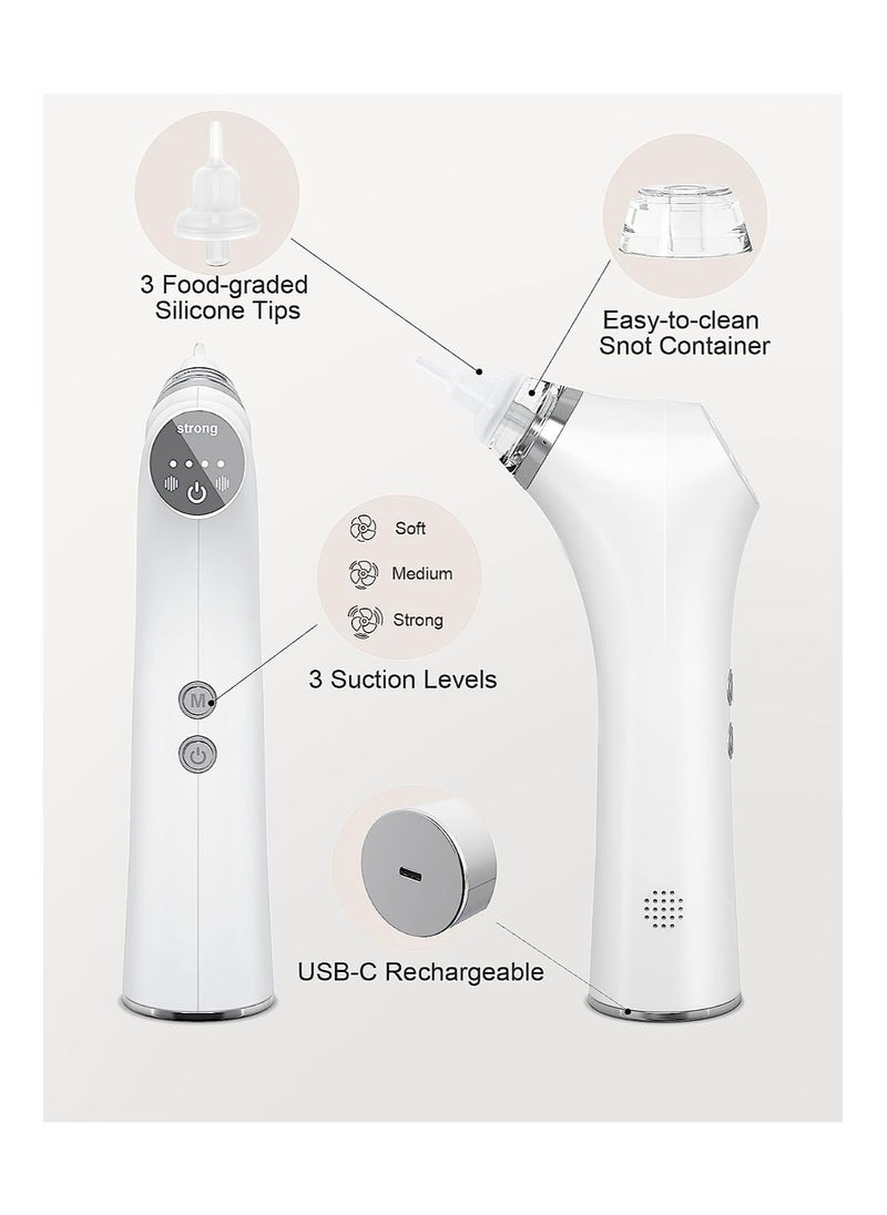 Generic Electric Baby Nasal Aspirator, Rechargeable Adjustable 3-Level Suction with Music and 3 Silicone Tips, Toddler Deeply Nose Cleaner  - Image 4