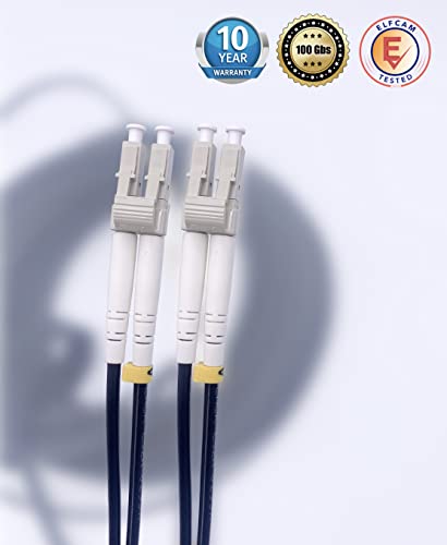 Elfcam® - 70m/229.6ft Outdoor and Indoor Shielded Armored Fiber Optic Cable LC/UPC to LC/UPC OM3 Multimode Duplex 50/125μm LSZH, Black (70M) - Image 4