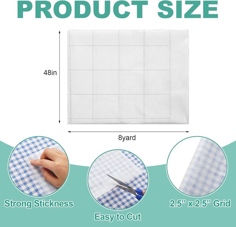 Breling Fusible Interfacing with 2.5 x 2.5 Inches Grid Nonwoven Layout Iron on Polyester/Rayon Lightweight Interfacing for DIY Crafts Supplies(Medium Weight,48 Inches X 8 yd) - Image 2
