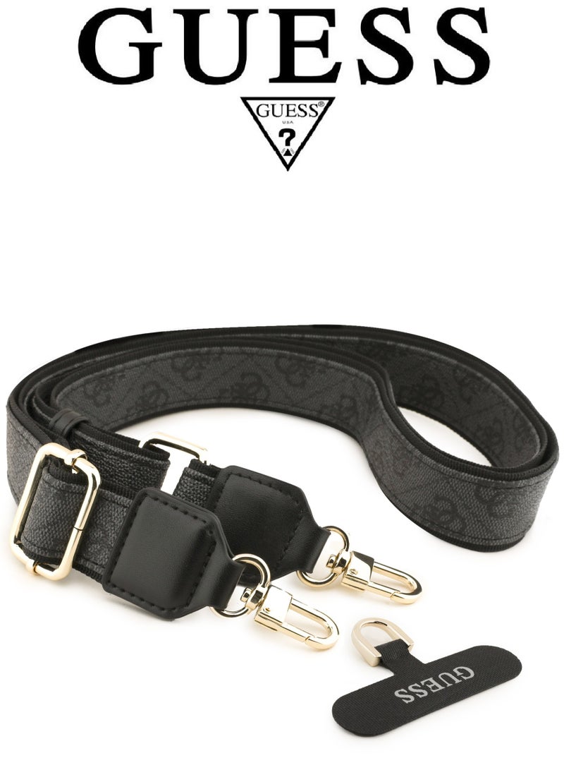 CG MOBILE Luxury embossed leather iPhone 17 Pro Max case with strap. MagSafe wireless charging iPhone cover iphone 17 pro max. Shockproof, durable back protection iphone 17 pro max back cover. French-designed, elegant iphone 17 pro max cover, certified in partnership with GUESS and CG MOBILE. Black phone case. - Image 3