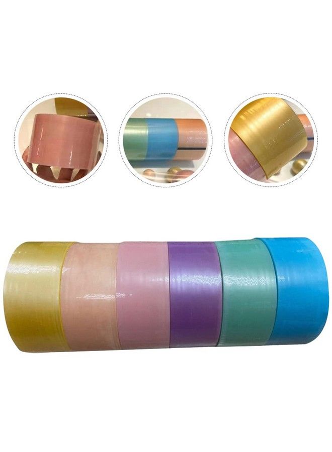 Toyvian 6 Rolls Of Sticky Ball Tape Candy Color Decompression Sticky Ball Glue Toy Adhesive Tape For Kids Adults Diy Rainbow Ball Toy - Image 5