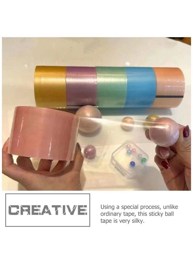 Toyvian 6 Rolls Of Sticky Ball Tape Candy Color Decompression Sticky Ball Glue Toy Adhesive Tape For Kids Adults Diy Rainbow Ball Toy - Image 3