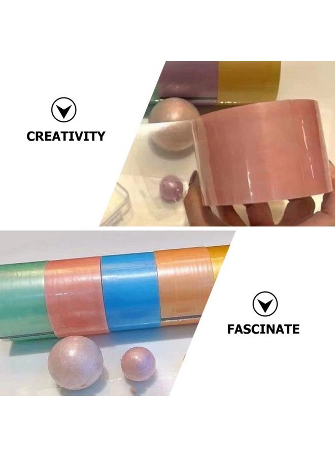 Toyvian 6 Rolls Of Sticky Ball Tape Candy Color Decompression Sticky Ball Glue Toy Adhesive Tape For Kids Adults Diy Rainbow Ball Toy - Image 4