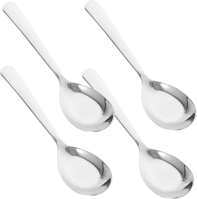Stainless Steel Soup Spoons Set Of 4 Flat Bottom Design Size 15 20X4 50X4 00CM - Image 1