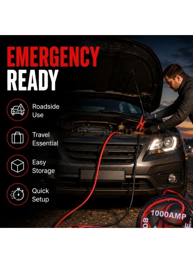 1000AMP Jumper Cable for Car Battery Emergency Start Kit with Carrying Bag Heavy Duty Booster Cable - Image 3