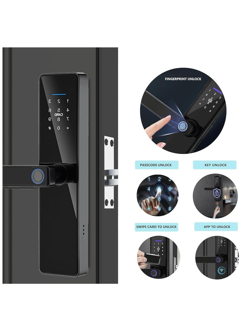 Smart Lock,Keyless Entry Door Bluetooth Lock,Fingerprint Door Lock,WiFi Electronic Digital Door Lock with Keypad,Free APP,Auto Lock,Password,IC Card for Home Office Apartment