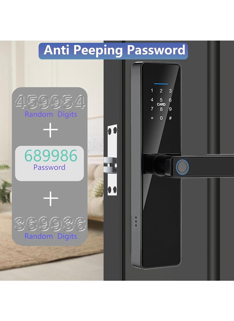 Smart Lock,Keyless Entry Door Bluetooth Lock,Fingerprint Door Lock,WiFi Electronic Digital Door Lock with Keypad,Free APP,Auto Lock,Password,IC Card for Home Office Apartment