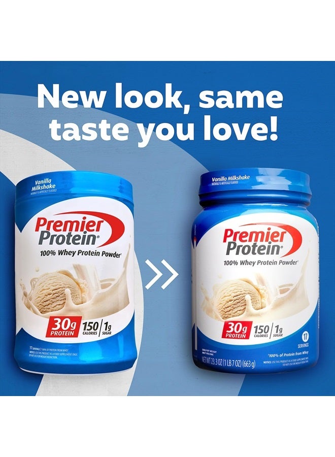 Premier Protein Powder, Vanilla Milkshake, 30g Protein, 1g Sugar, 100% Whey Protein, Keto Friendly, No Soy Ingredients, Gluten Free, 17 Servings, 23.3 Ounces - Image 2