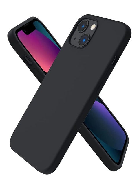 جراب متوافق مع iPhone 14 / iPhone 13، جراب واقٍ كامل الجسم من السيليكون السائل مع [مضاد للخدش] [بطانة من الألياف الدقيقة الناعمة] [واقي للكاميرا] لهاتف iPhone 14 / iPhone 13 مقاس 6.1 بوصة، أسود