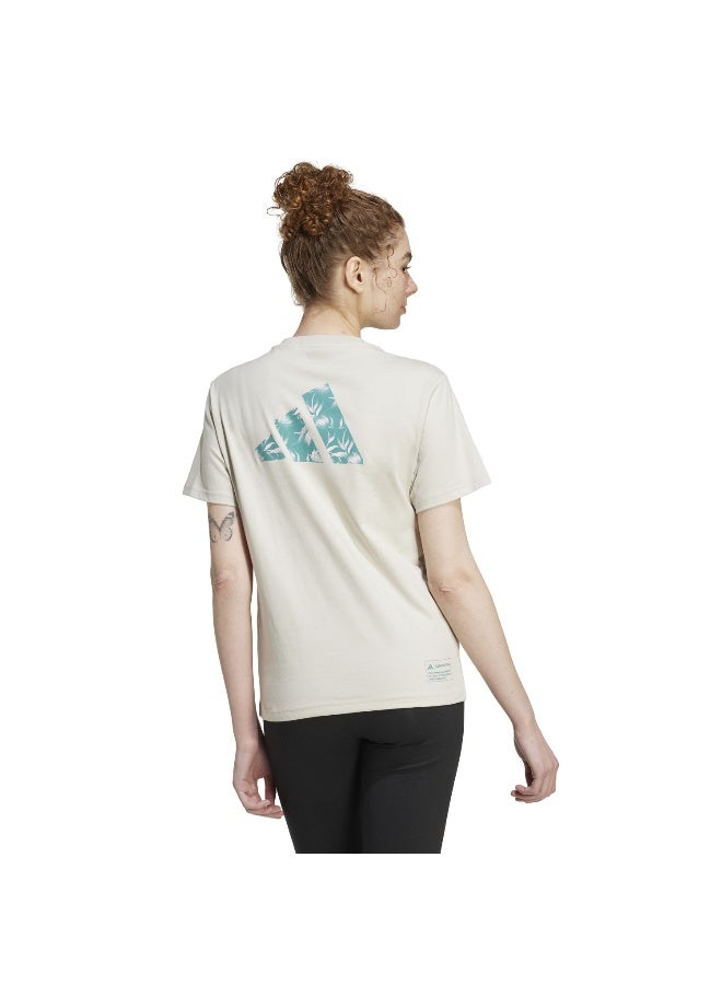 Adidas Adidas W Tiro T Beige Graphic Tee (Short Sleeve) T-Shirts For Women - Image 3