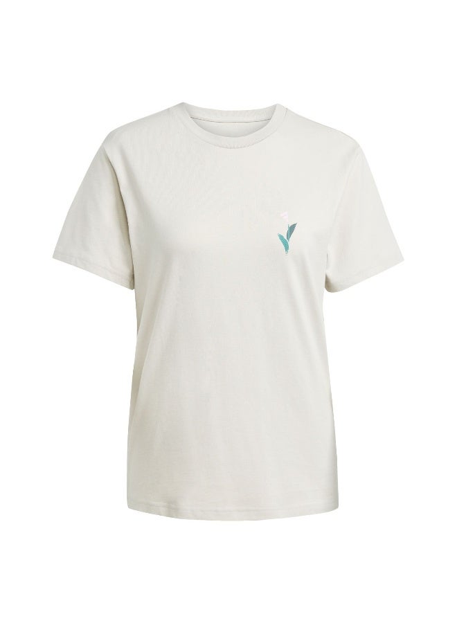 Adidas Adidas W Tiro T Beige Graphic Tee (Short Sleeve) T-Shirts For Women - Image 1