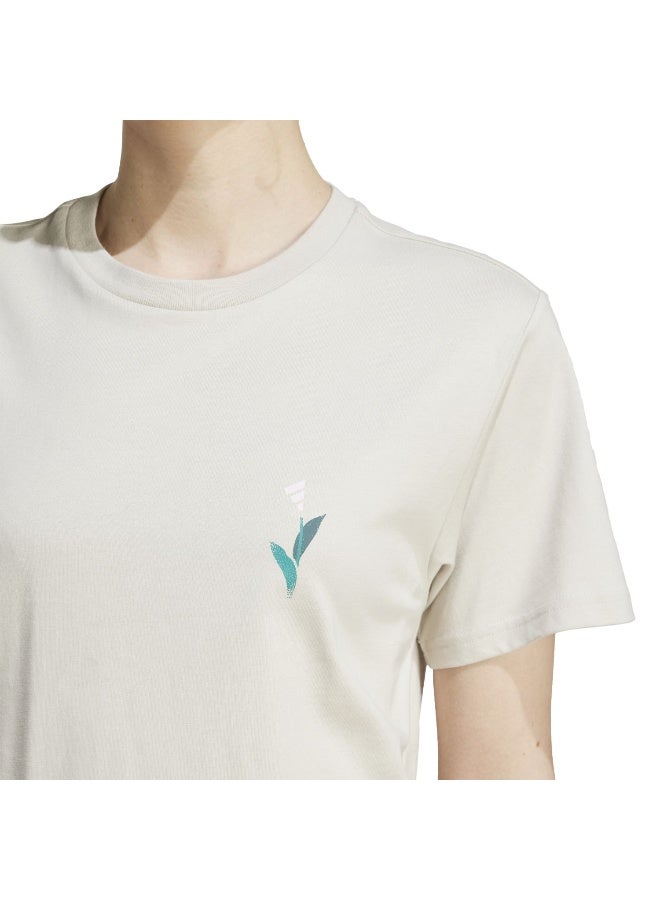 Adidas Adidas W Tiro T Beige Graphic Tee (Short Sleeve) T-Shirts For Women - Image 5