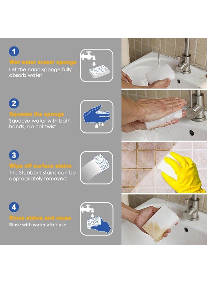 VACAIATU 100 Pc/lot Melamine Sponge Magic Sponge Eraser Dish Cleaner for Kitchen Office Bathroom Cleaning, Wall, Floor, Bathtub, Shoes, Furniture, Car Wash, Not Easily Rip. - Image 5