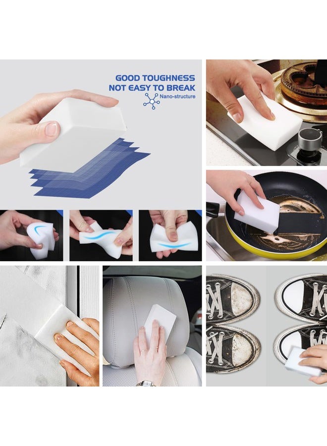 VACAIATU 100 Pc/lot Melamine Sponge Magic Sponge Eraser Dish Cleaner for Kitchen Office Bathroom Cleaning, Wall, Floor, Bathtub, Shoes, Furniture, Car Wash, Not Easily Rip. - Image 2