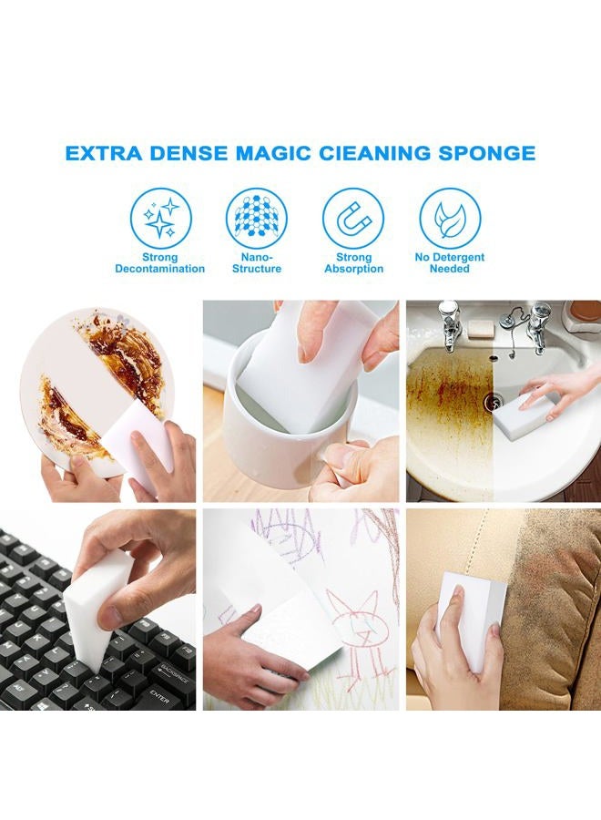 VACAIATU 100 Pc/lot Melamine Sponge Magic Sponge Eraser Dish Cleaner for Kitchen Office Bathroom Cleaning, Wall, Floor, Bathtub, Shoes, Furniture, Car Wash, Not Easily Rip. - Image 4