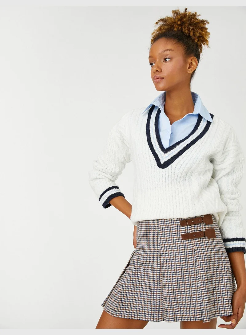 كوتون V Neck Sweater