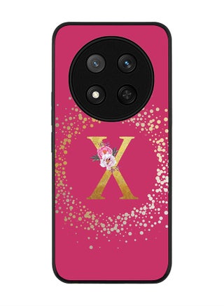 Custom Monogram Floral - X ( Deep Pink )