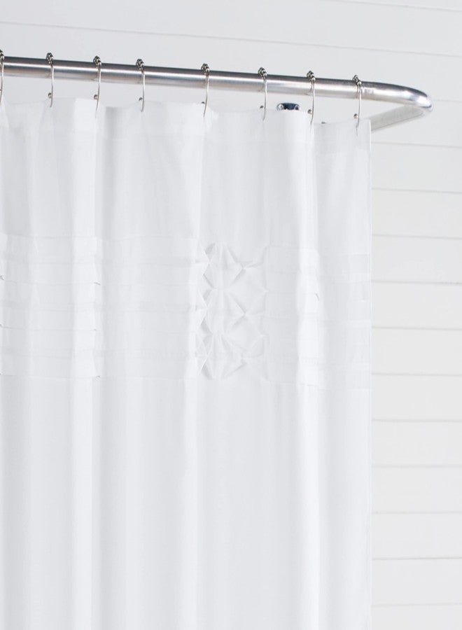 City Scene Triple Diamond Shower Curtain, 72" x 72", White - Image 2
