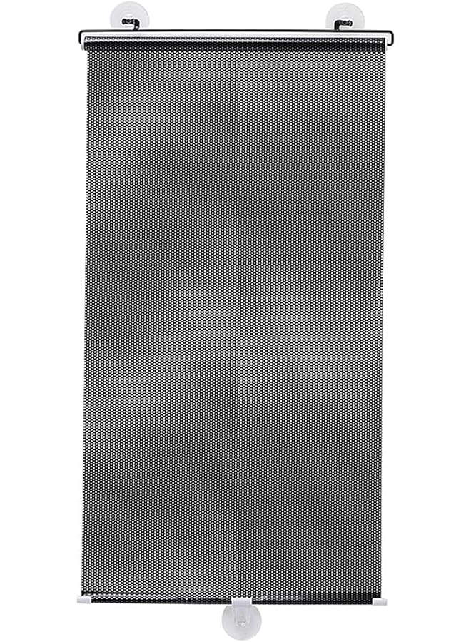 The Bros ستارة رول بلاك أوت لحماية الشمس، ستائر رول شيد بلاك أوت، ستارة مثقوبة مجانية، للمطبخ والمكتب، لا حاجة للحفر، ستائر رول بلاك أوت (عرض 68 سم × طول 125 سم/27 × 49 بوصة، فضي)