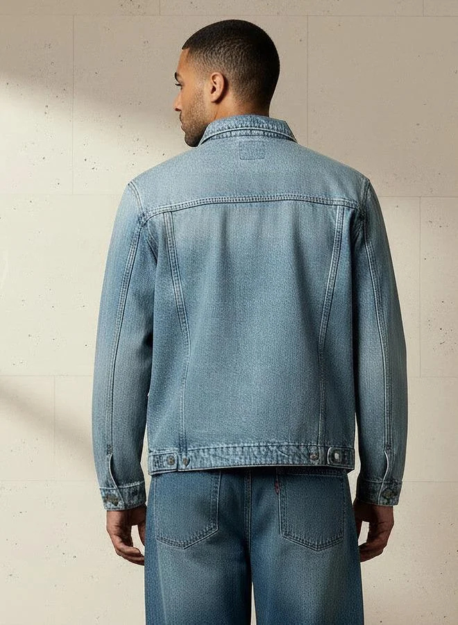Lee Cooper  Lee Cooper Men Regular Fit Denim Trucker Jacket for Men | Best Price UAE