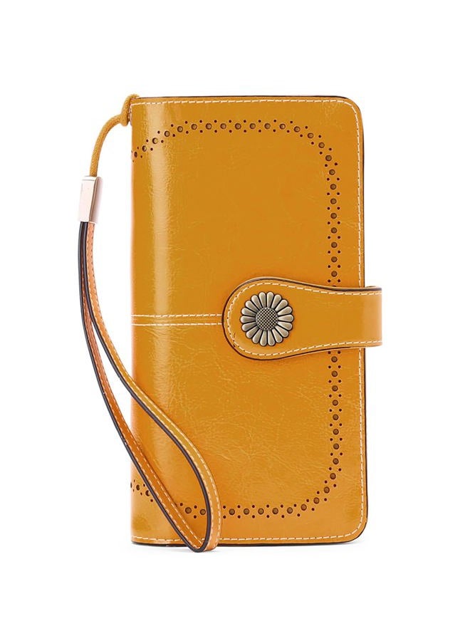 SENDEFN Elegant 24 Slots Womens RFID Wallets Large Capacity Leather Long Trifold Clutch Purse - Image 3