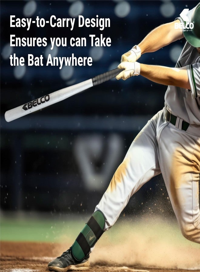 BELCO Wooden Baseball bat - Heavy Duty Solid Sports basebat | Ideal for self Defence | Made in India Wooden Finish Easy to Carry-Wood Base Ball bat (Silver) - Image 2