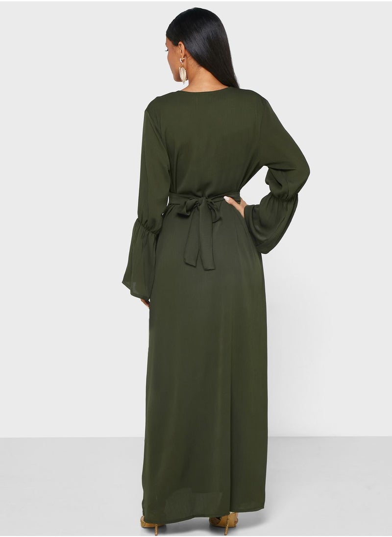 hayas closet - Embellished Belted Jalabiya - Image 1