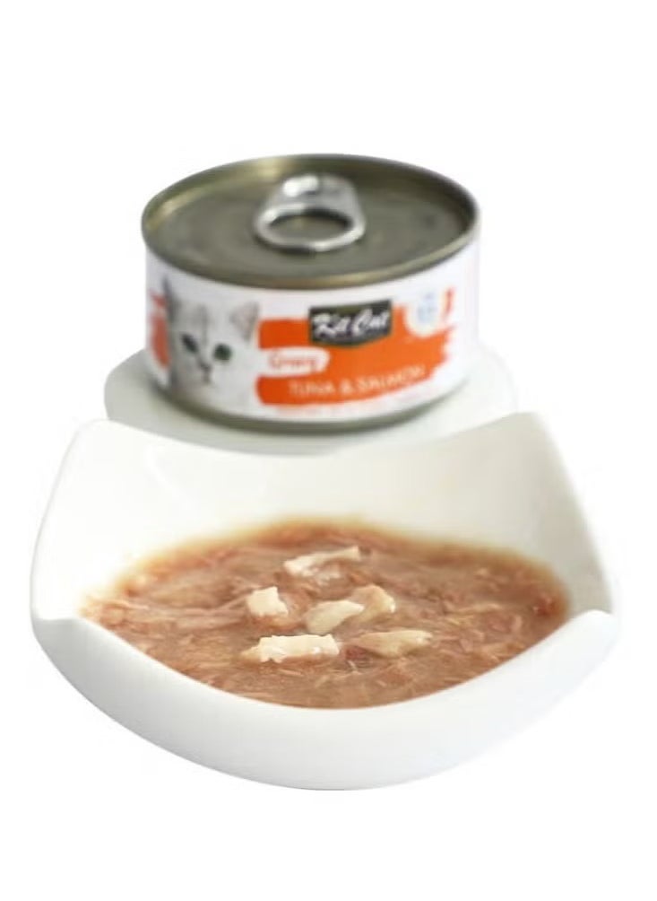 Kit Cat - Carton (24 cans) of boneless chicken Kit Kat with salmon 80g. - Image 1