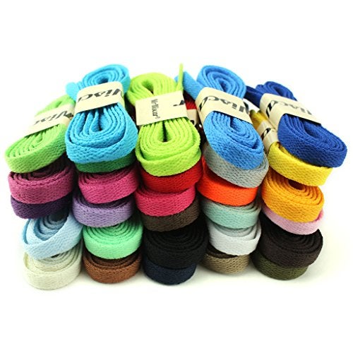 YFINE 55.12" Inch Multiple Solid Colors Flat Shoe Laces Shoelaces for Shoes(2 Pair) Dark Purple - Image 3